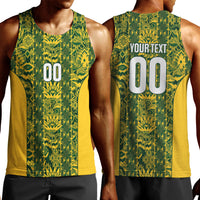 South Africa Indebe Yomhlaba Custom Men Tank Top Ndebele Art Gold Edition