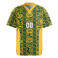 South Africa Indebe Yomhlaba Custom Rugby Jersey Ndebele Art Gold Edition