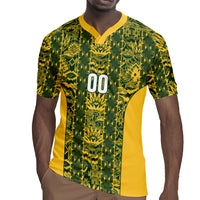 South Africa Indebe Yomhlaba Custom Rugby Jersey Ndebele Art Gold Edition