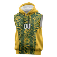South Africa Indebe Yomhlaba Custom Sleeveless Hoodie Ndebele Art Gold Edition
