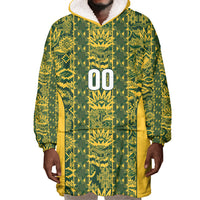 South Africa Indebe Yomhlaba Custom Wearable Blanket Hoodie Ndebele Art Gold Edition