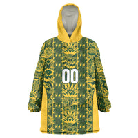 South Africa Indebe Yomhlaba Custom Wearable Blanket Hoodie Ndebele Art Gold Edition