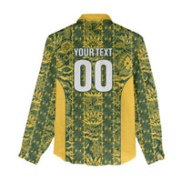 South Africa Indebe Yomhlaba Custom Women Casual Shirt Ndebele Art Gold Edition
