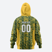 South Africa Indebe Yomhlaba Custom Zip Hoodie Ndebele Art Gold Edition