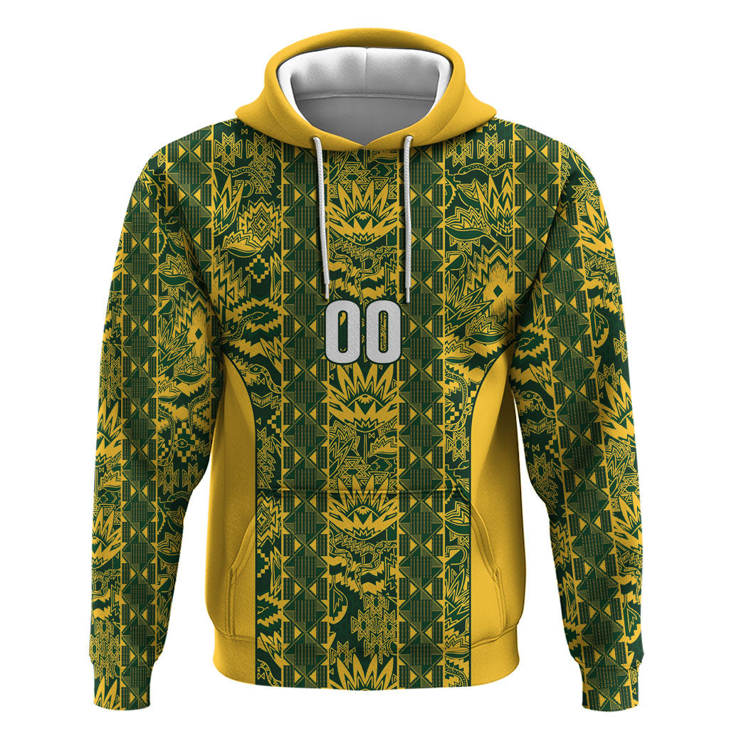 South Africa Indebe Yomhlaba Custom Zip Hoodie Ndebele Art Gold Edition