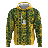 South Africa Indebe Yomhlaba Custom Zip Hoodie Ndebele Art Gold Edition