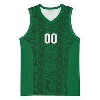 South Africa Indebe Yomhlaba Custom Basketball Jersey Ndebele Art Green Edition