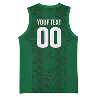 South Africa Indebe Yomhlaba Custom Basketball Jersey Ndebele Art Green Edition