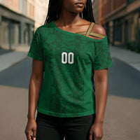 South Africa Indebe Yomhlaba Custom Cross Shoulder Shirt Ndebele Art Green Edition