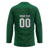 South Africa Indebe Yomhlaba Custom Hockey Jersey Ndebele Art Green Edition