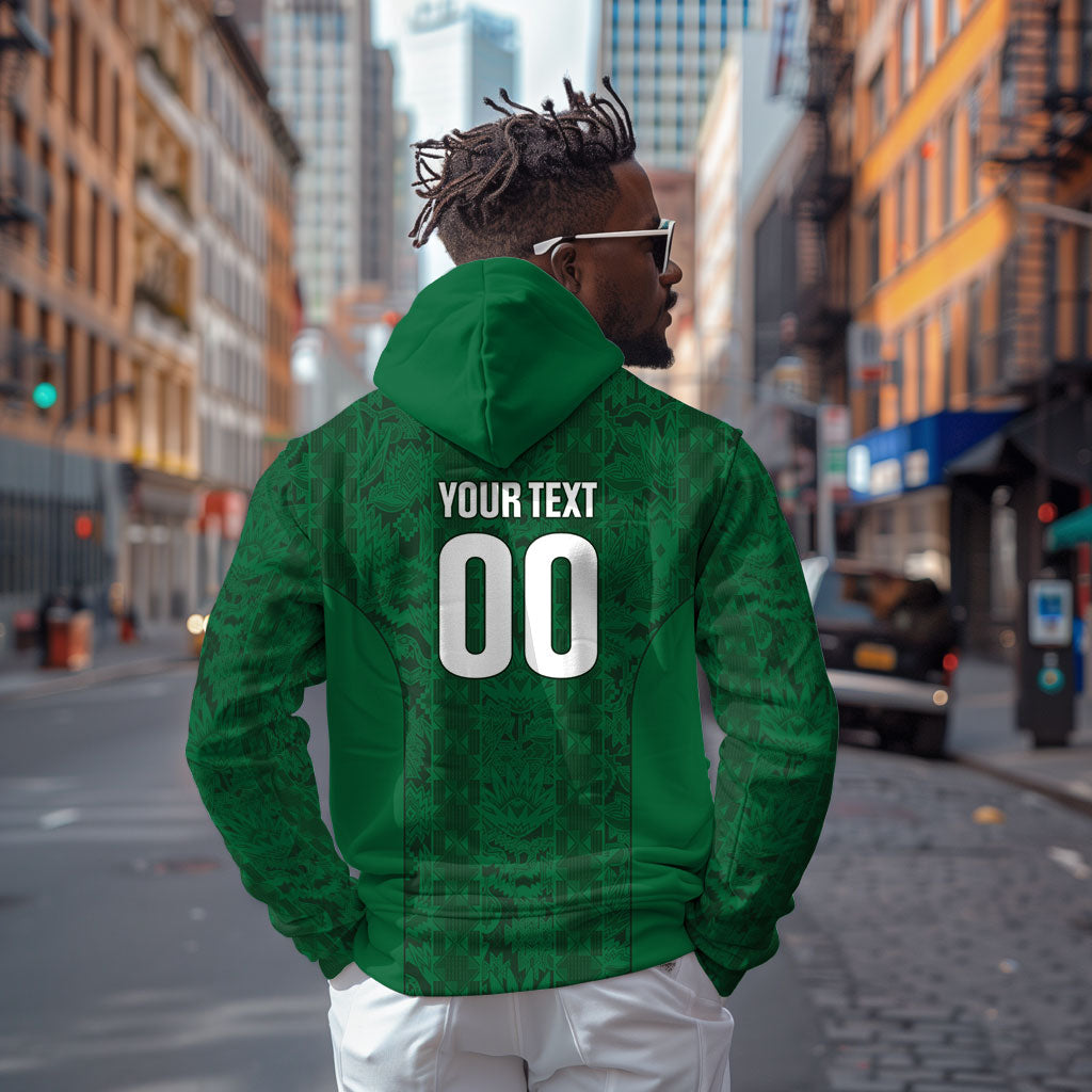 South Africa Indebe Yomhlaba Custom Hoodie Ndebele Art Green Edition