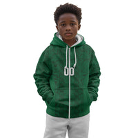 South Africa Indebe Yomhlaba Custom Kid Hoodie Ndebele Art Green Edition