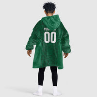 South Africa Indebe Yomhlaba Custom Kid Wearable Blanket Hoodie Ndebele Art Green Edition