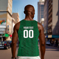South Africa Indebe Yomhlaba Custom Men Tank Top Ndebele Art Green Edition