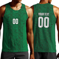 South Africa Indebe Yomhlaba Custom Men Tank Top Ndebele Art Green Edition