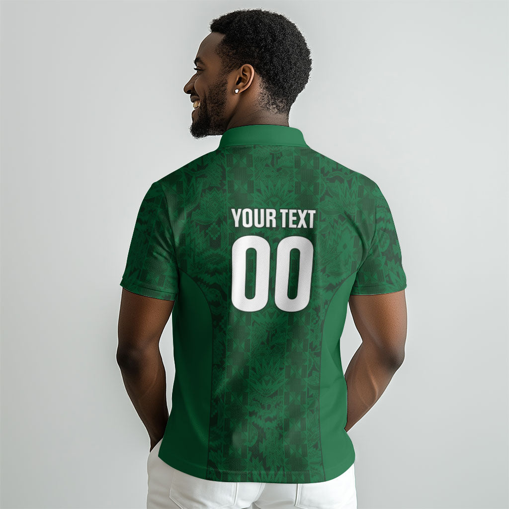 South Africa Indebe Yomhlaba Custom Polo Shirt Ndebele Art Green Edition LT9