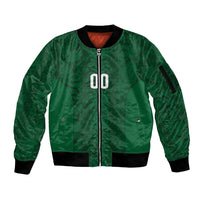 South Africa Indebe Yomhlaba Custom Sleeve Zip Bomber Jacket Ndebele Art Green Edition