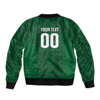South Africa Indebe Yomhlaba Custom Sleeve Zip Bomber Jacket Ndebele Art Green Edition