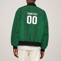 South Africa Indebe Yomhlaba Custom Sleeve Zip Bomber Jacket Ndebele Art Green Edition