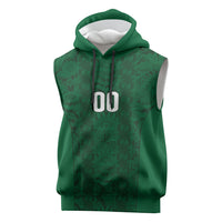 South Africa Indebe Yomhlaba Custom Sleeveless Hoodie Ndebele Art Green Edition