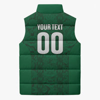 South Africa Indebe Yomhlaba Custom Sleeveless Puffer Jacket Ndebele Art Green Edition