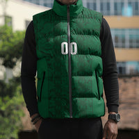South Africa Indebe Yomhlaba Custom Sleeveless Puffer Jacket Ndebele Art Green Edition