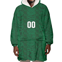 South Africa Indebe Yomhlaba Custom Wearable Blanket Hoodie Ndebele Art Green Edition