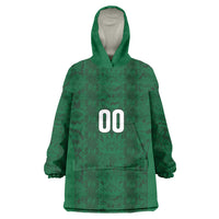 South Africa Indebe Yomhlaba Custom Wearable Blanket Hoodie Ndebele Art Green Edition