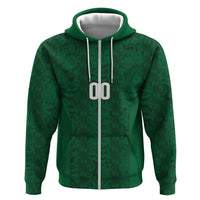 South Africa Indebe Yomhlaba Custom Zip Hoodie Ndebele Art Green Edition