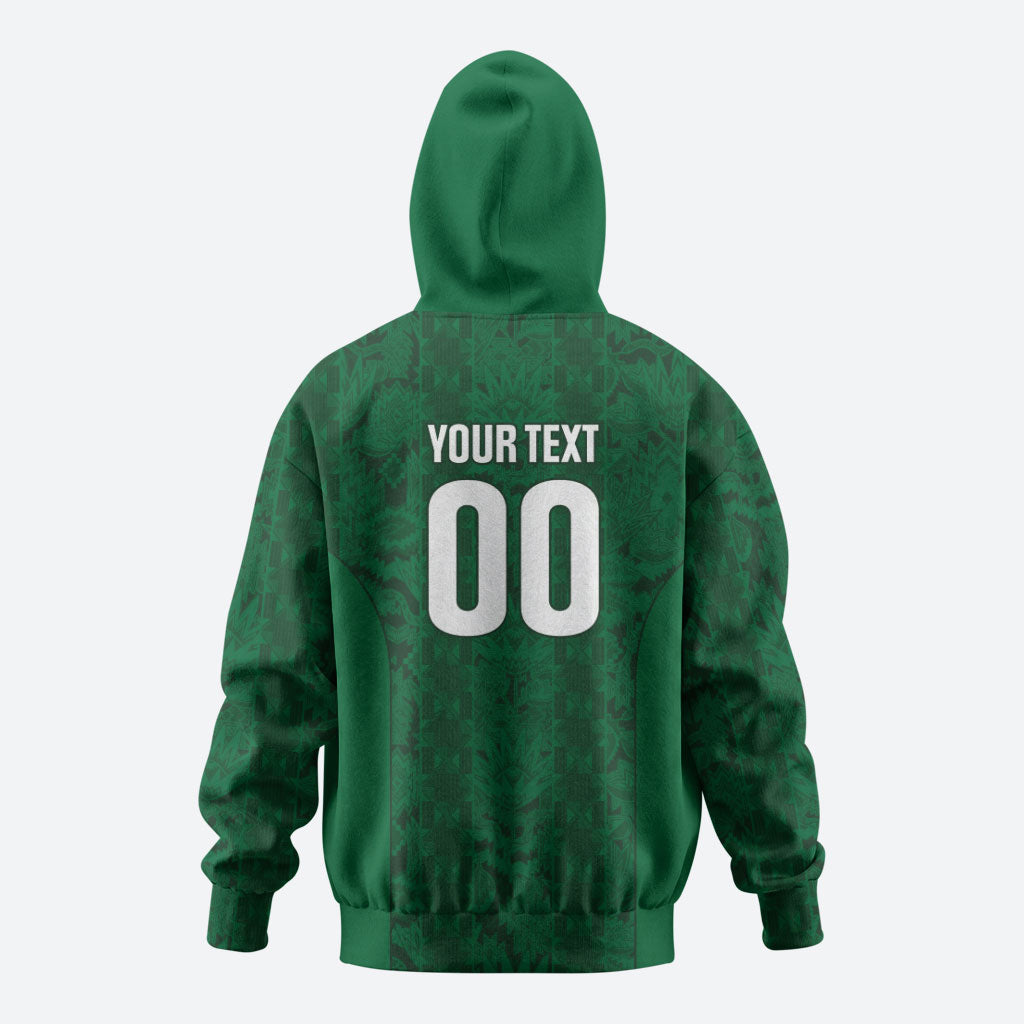 South Africa Indebe Yomhlaba Custom Zip Hoodie Ndebele Art Green Edition