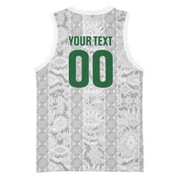 South Africa Indebe Yomhlaba Custom Basketball Jersey Ndebele Art White Edition