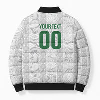 South Africa Indebe Yomhlaba Custom Bomber Puffer Jacket Ndebele Art White Edition