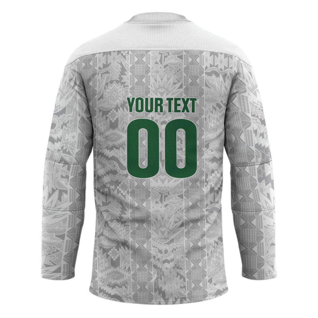 South Africa Indebe Yomhlaba Custom Hockey Jersey Ndebele Art White Edition
