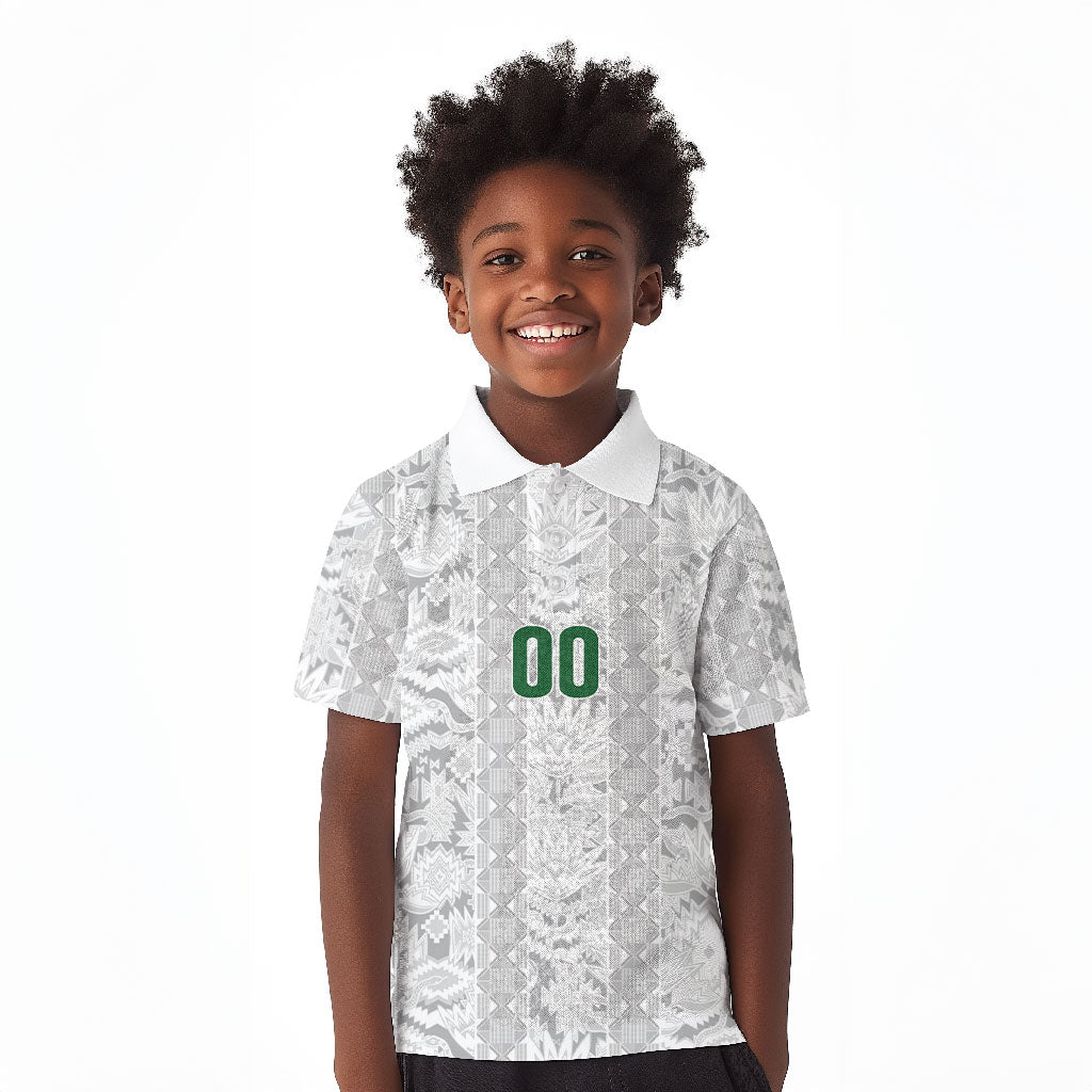 South Africa Indebe Yomhlaba Custom Kid Polo Shirt Ndebele Art White Edition
