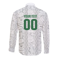 South Africa Indebe Yomhlaba Custom Long Sleeve Button Shirt Ndebele Art White Edition