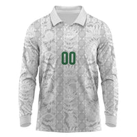 South Africa Indebe Yomhlaba Custom Long Sleeve Polo Shirt Ndebele Art White Edition