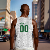 South Africa Indebe Yomhlaba Custom Men Tank Top Ndebele Art White Edition