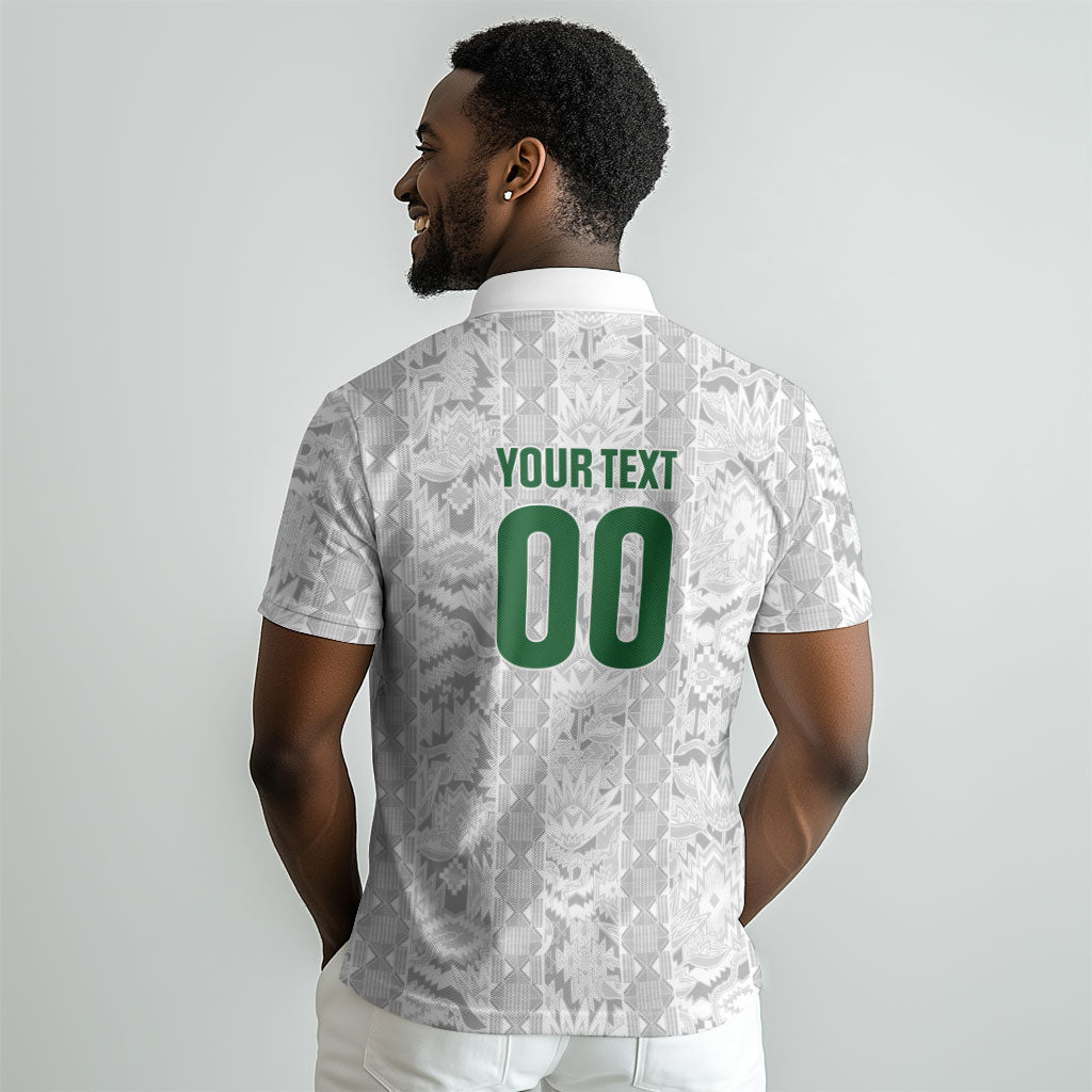 South Africa Indebe Yomhlaba Custom Polo Shirt Ndebele Art White Edition LT9