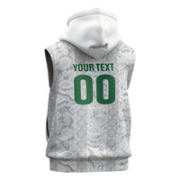 South Africa Indebe Yomhlaba Custom Sleeveless Hoodie Ndebele Art White Edition