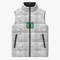 South Africa Indebe Yomhlaba Custom Sleeveless Puffer Jacket Ndebele Art White Edition