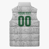 South Africa Indebe Yomhlaba Custom Sleeveless Puffer Jacket Ndebele Art White Edition
