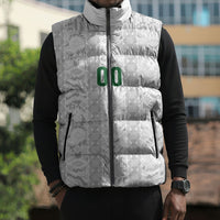 South Africa Indebe Yomhlaba Custom Sleeveless Puffer Jacket Ndebele Art White Edition