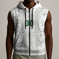 South Africa Indebe Yomhlaba Custom Sleeveless Zip Hoodie Ndebele Art White Edition