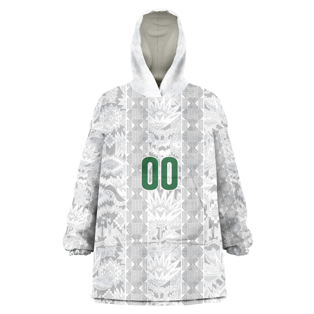 South Africa Indebe Yomhlaba Custom Wearable Blanket Hoodie Ndebele Art White Edition