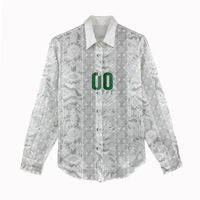 South Africa Indebe Yomhlaba Custom Women Casual Shirt Ndebele Art White Edition