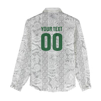 South Africa Indebe Yomhlaba Custom Women Casual Shirt Ndebele Art White Edition