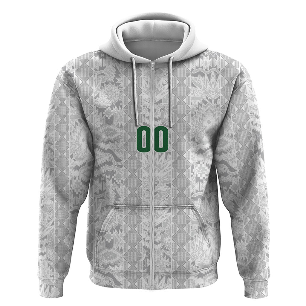 South Africa Indebe Yomhlaba Custom Zip Hoodie Ndebele Art White Edition
