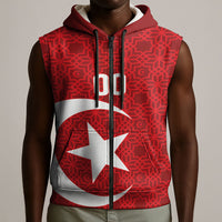 Tunisia Custom Sleeveless Zip Hoodie Carthage Heritage Edition