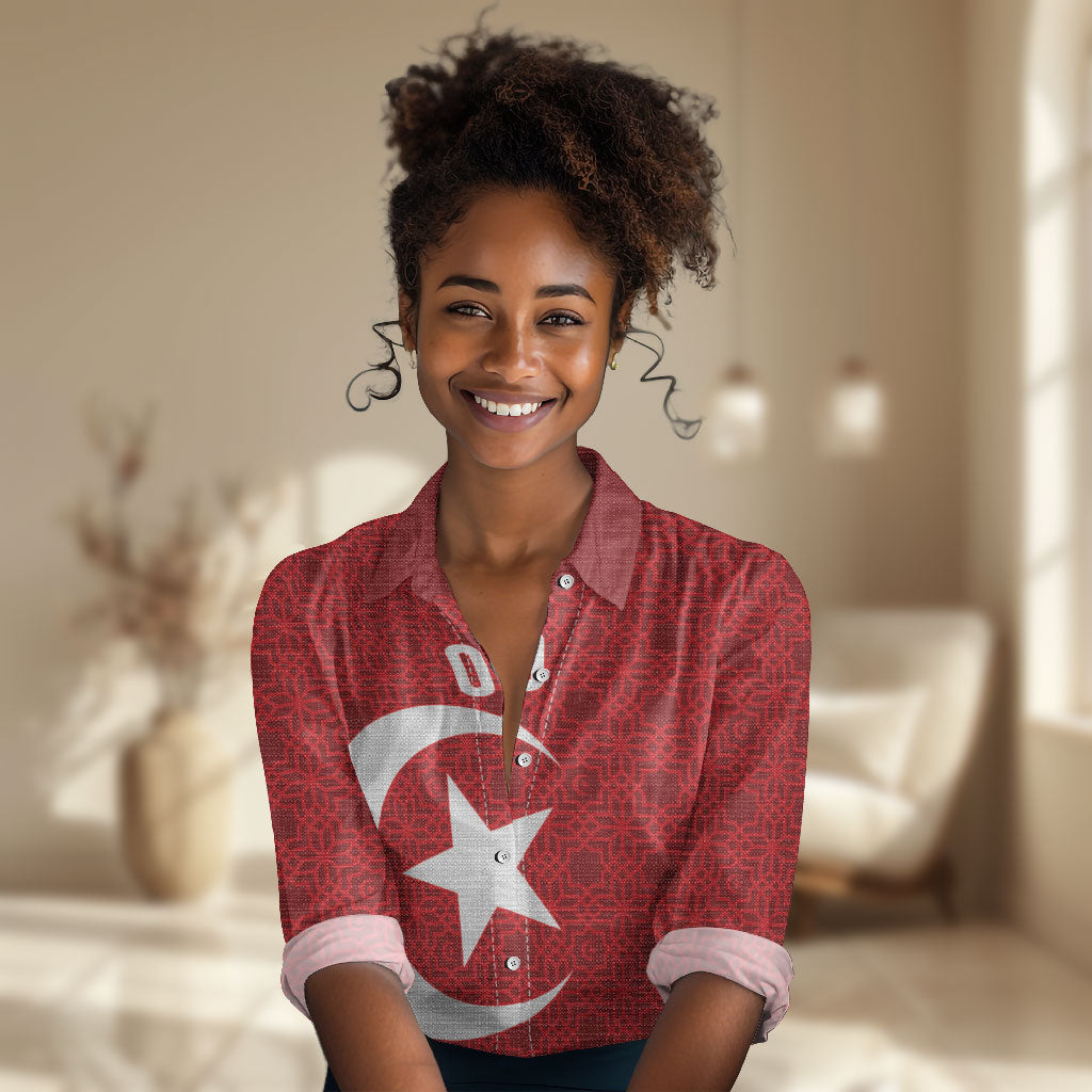 Tunisia Custom Women Casual Shirt Carthage Heritage Edition