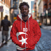 Tunisia Custom Zip Hoodie Carthage Heritage Edition